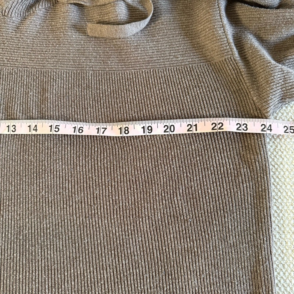 Soma Weekend Sweater Women BROWN Ribbed Hoodie Stretch Comfy Casual Pullover XL - Picture 12 of 13
